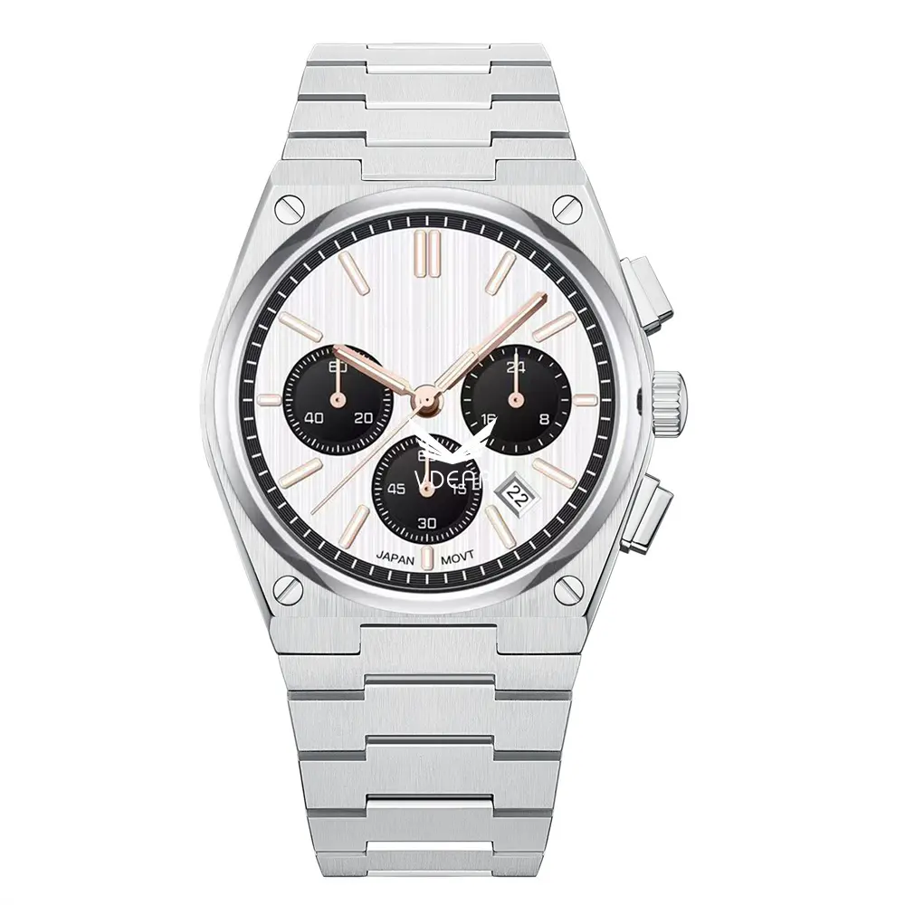 Lyxig kvartsklocka i rostfritt stål - VDEAR-teknik 1