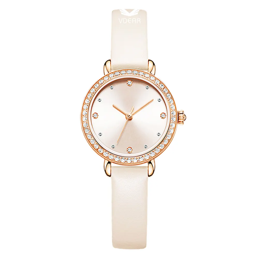 Stunning Diamond Quartz Watch: Elegant, Ultra-Thin Design 1