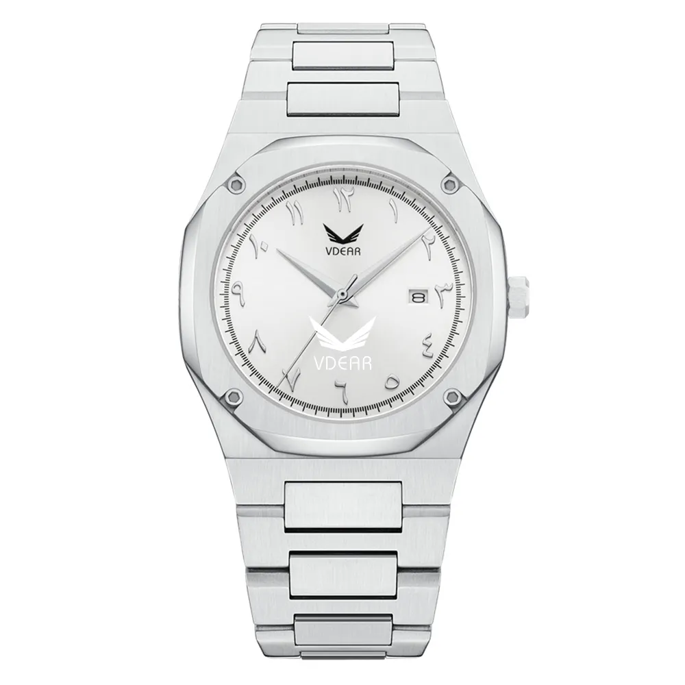 VDEAR Luxury Men's Quartz Watch: Minimalist Octagon Design with Date 1