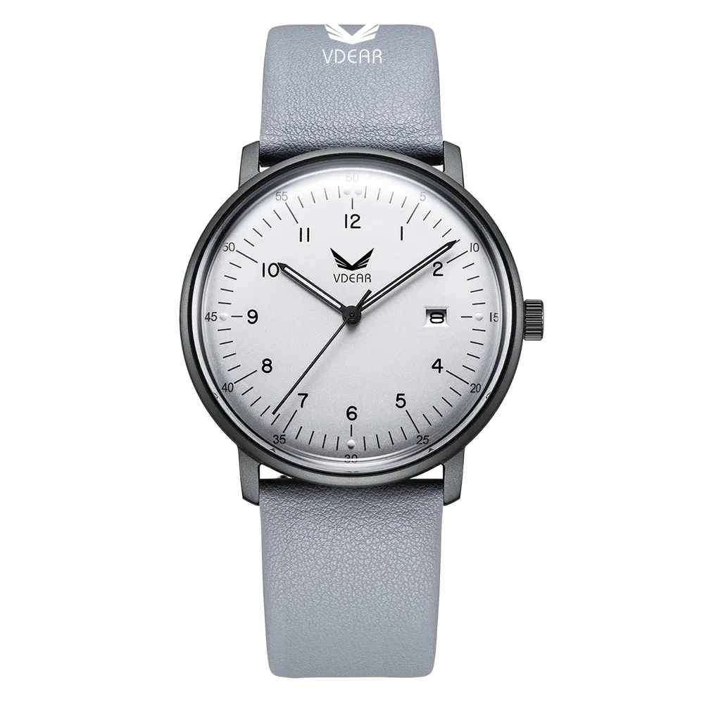 VDEAR Vintage Quartz Läderarmbandsklocka - 38mm Boett 1