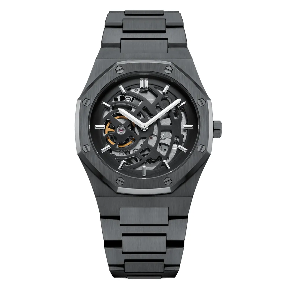 Vdear Skeleton Tourbillon Men Watch - Stainless Steel Movement 1