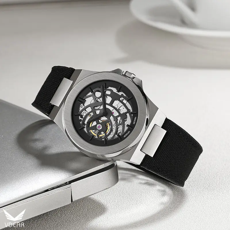 VDEAR Hollow Black Mechanical Watch: Waterproof, Customized Logo, Quality Performance 1