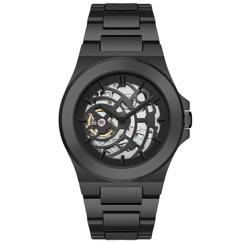VDEAR Mechanical Skeleton Watch - Black Mechanical Watch 1