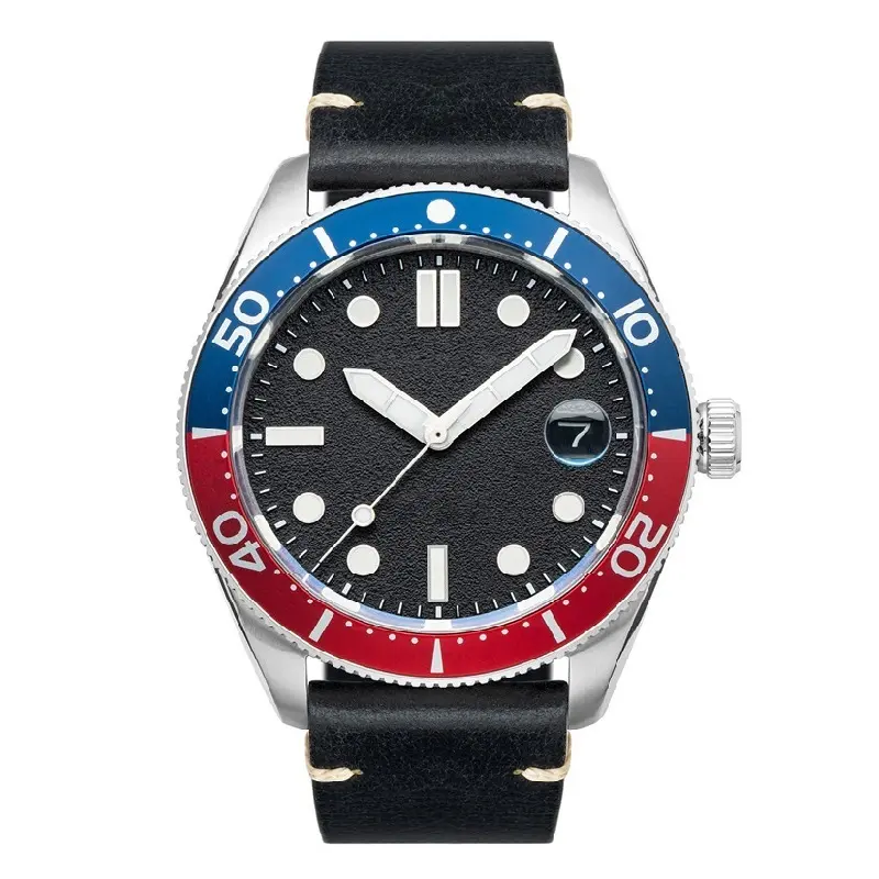 VDEAR Waterproof Luminous Dive Watch with Red & Blue Bezel 1