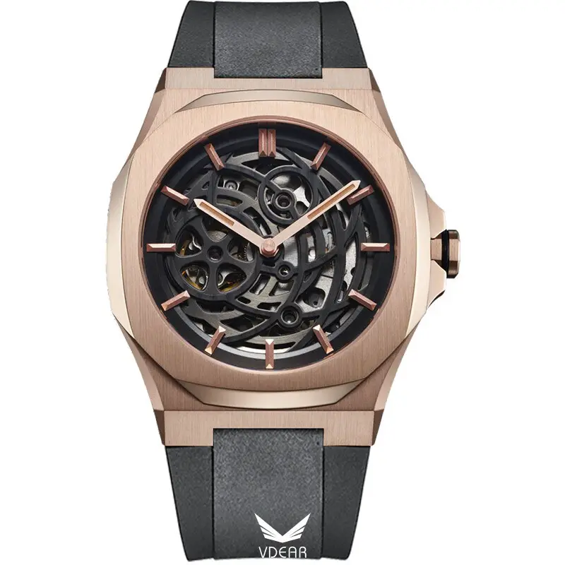 VDEAR Ultra Transparent Skeleton Mechanical Watch 1