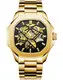 VDEAR Gold Square Skeleton Mechanical Watch1 1