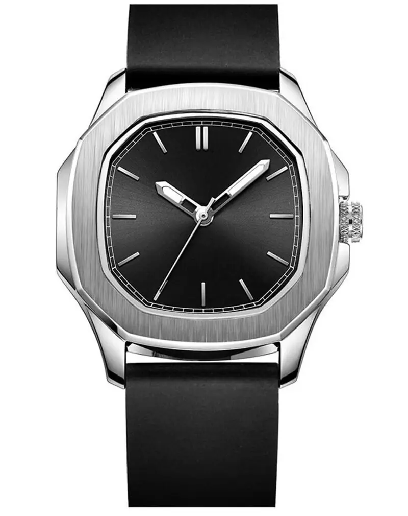 VDEAR Vierkant horloge met zilveren kast: waterdicht, lichtgevend, logo op maat 1