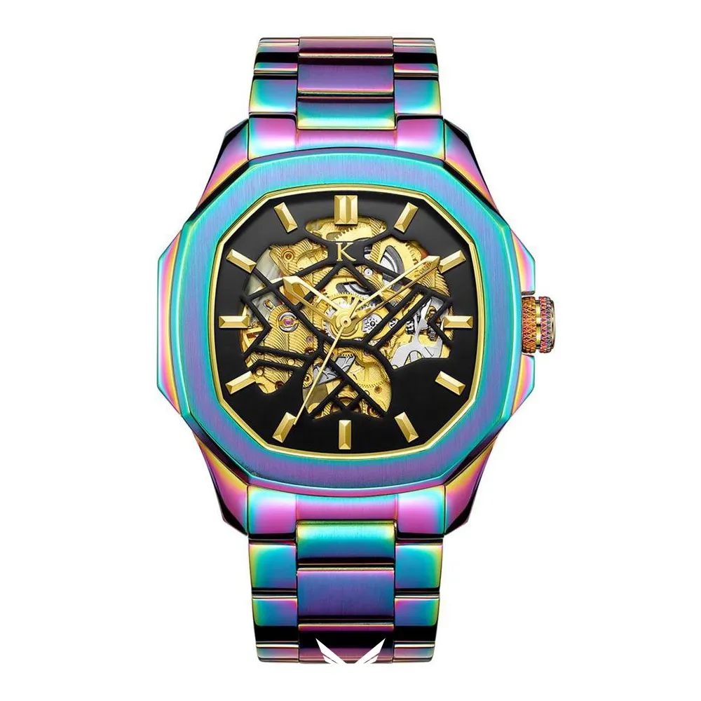 VDEAR Aanpasbaar Automatisch Horloge met Arabische Cijfers, Roestvrij Staal 1