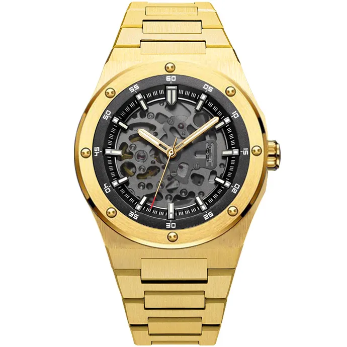 Luxury Leather Automatic Watch - VDEAR Skeleton Men's Reloj 1