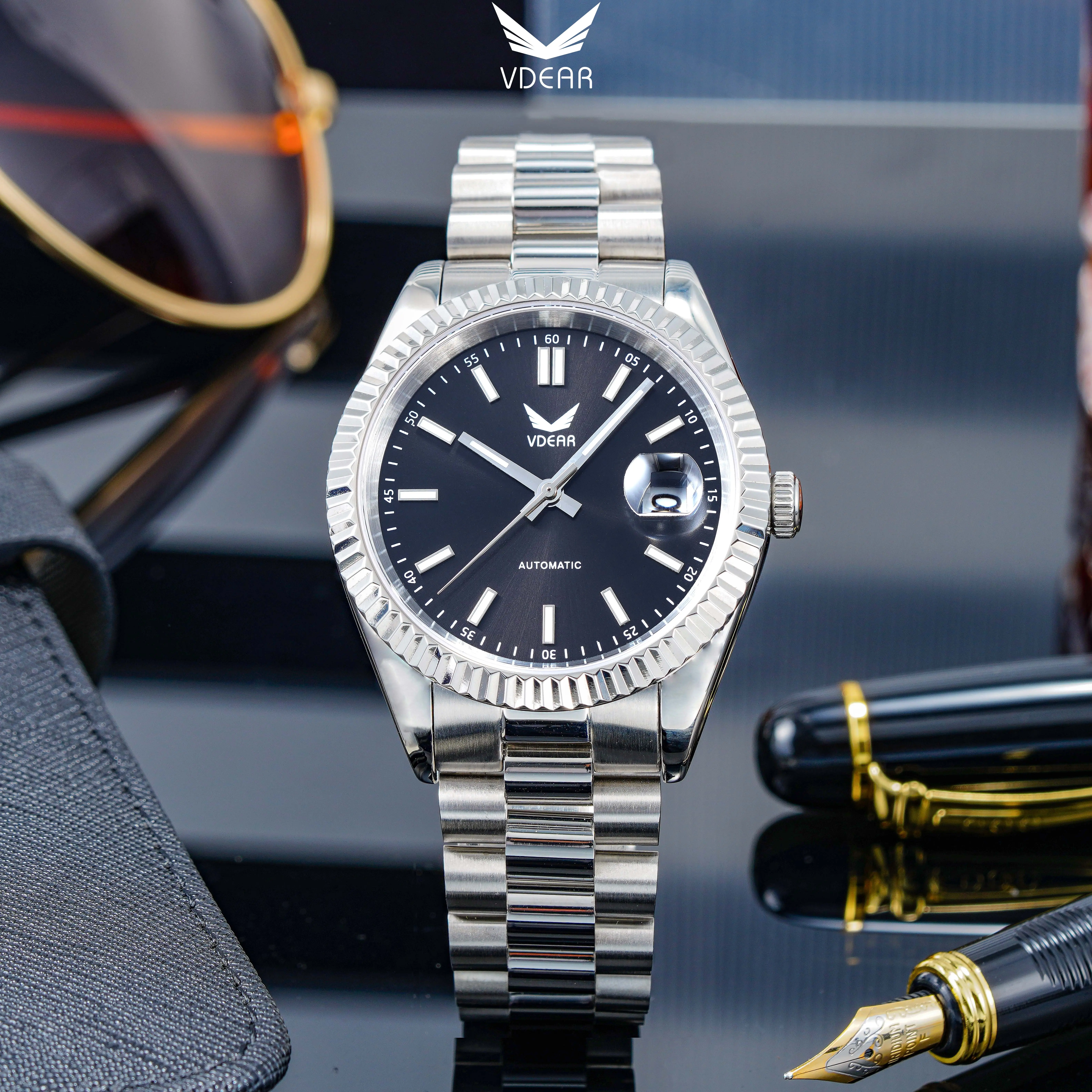 Silver Men Automatic Mechanical Watches - Luxury Style & Function 1