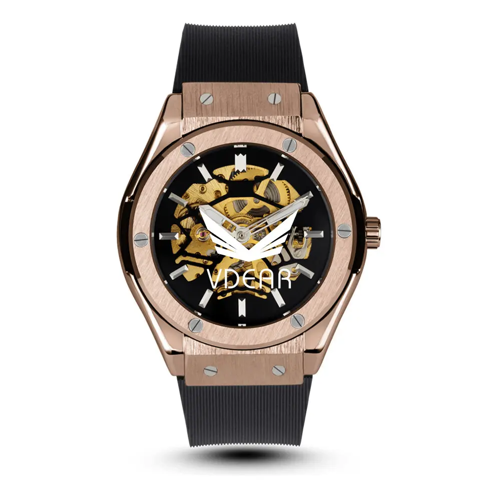 Rose Gold Skeleton Automatic Mechanical Watch - 2020 Design 1