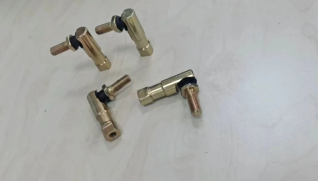 Heavy-Duty Yellow Zinc Plated Angled Ball Joint With Threaded Stud 1