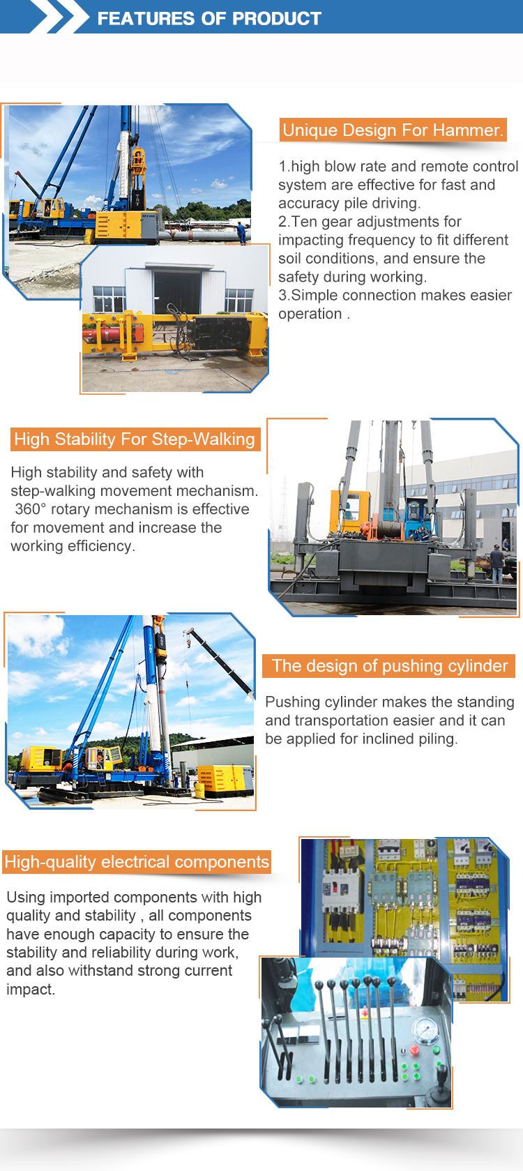 5T-16T Hydraulic pile hammer for precast cast concrete