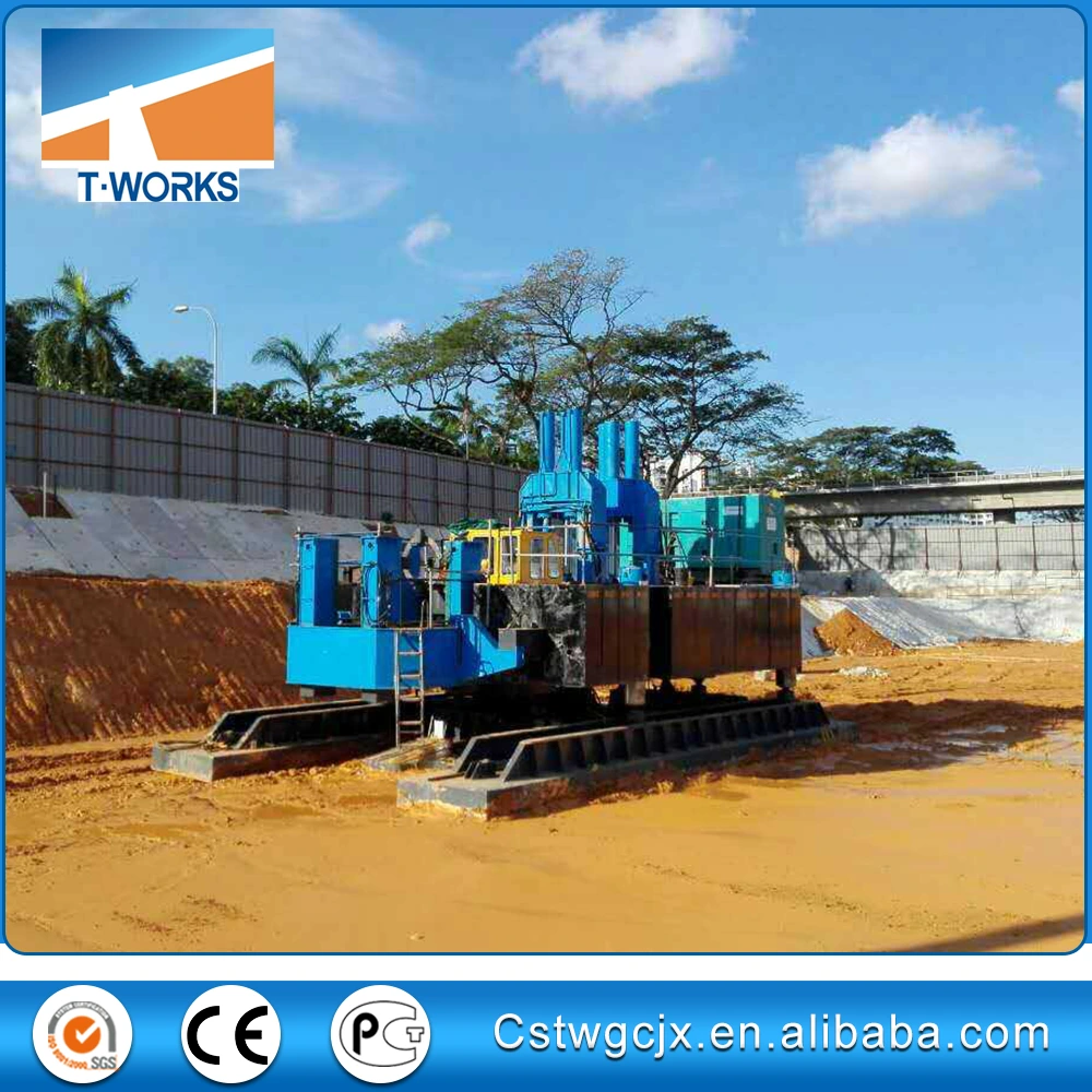 T-works - 860T New Hydraulic Static Pile Driver for pressing the PHC pile for real estate or other construction foundation project Hydraulic Static Pile Driver 1