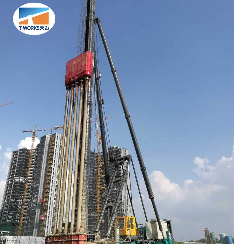 T-works - Diagram wall bored pile drilling machine SMW multi-funtion drilling rig 1