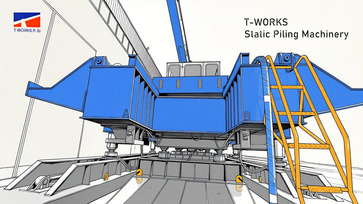 T-WORKS | Structural Characteristics and Application Adaptability of 460-ton Insert-type Side Pile Static Pile Driver 1