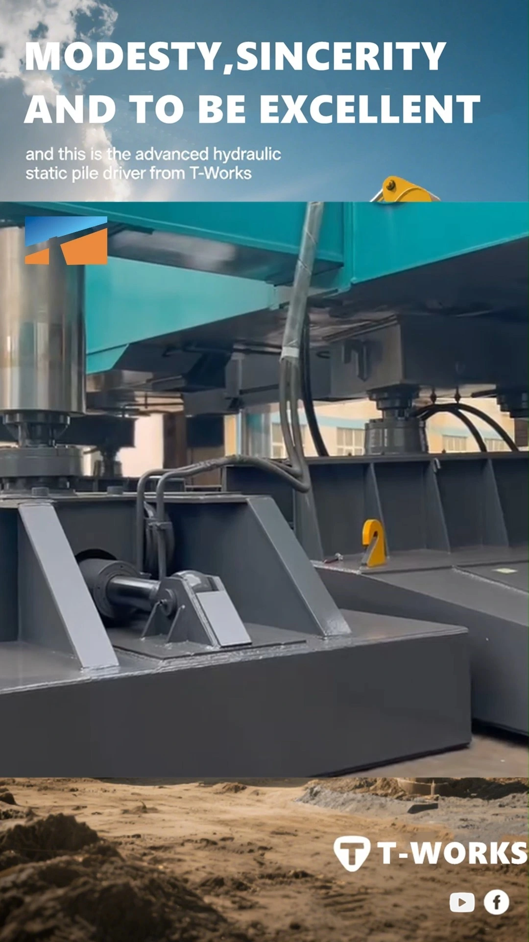 T-works - ZYC680 hydraulic static pile driver for PHC pile silent piling Hydraulic Static Pile Driver 1