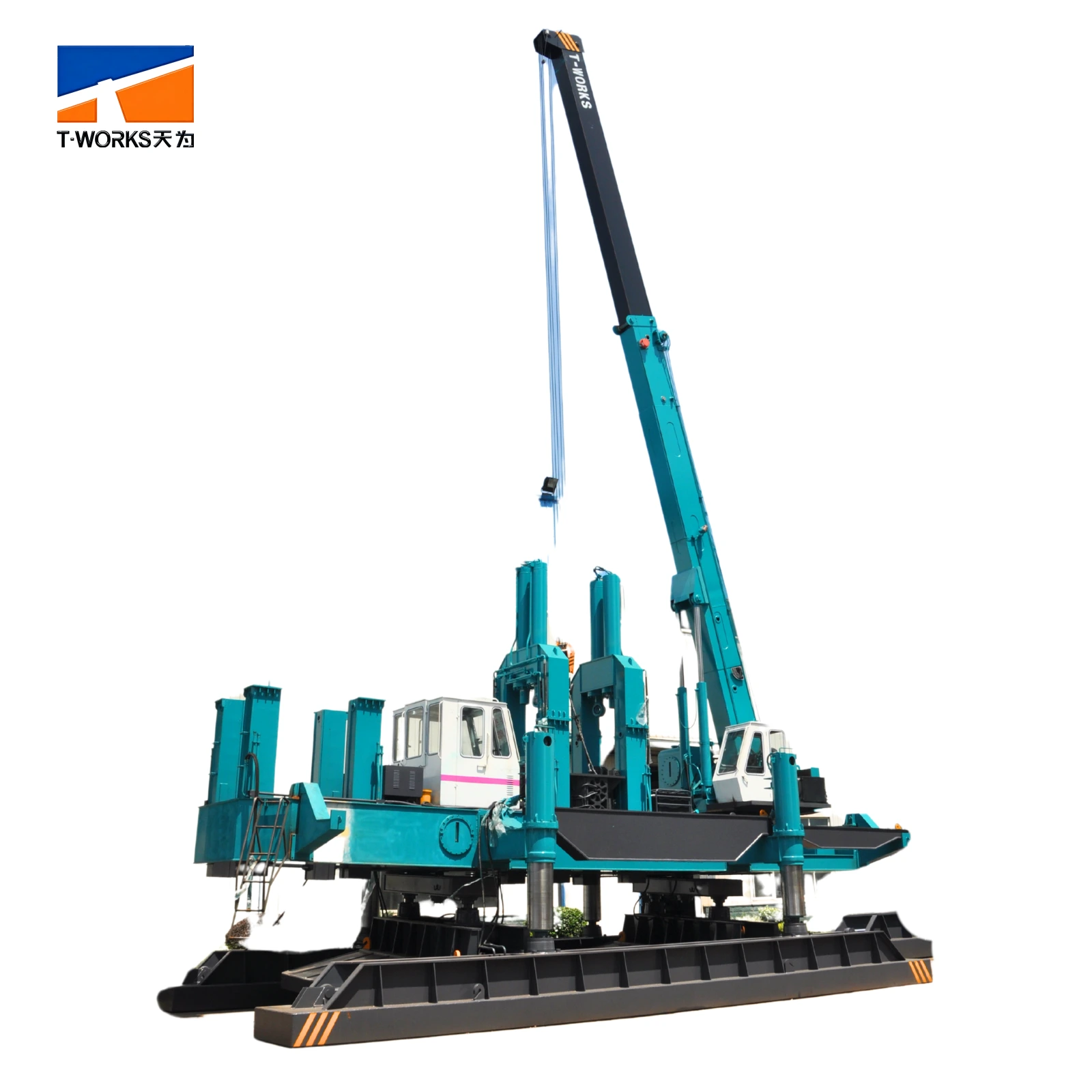 T-works - Used construction machinery for concrete pile driving of building piling foundation Hydraulic Static Pile Driver 1
