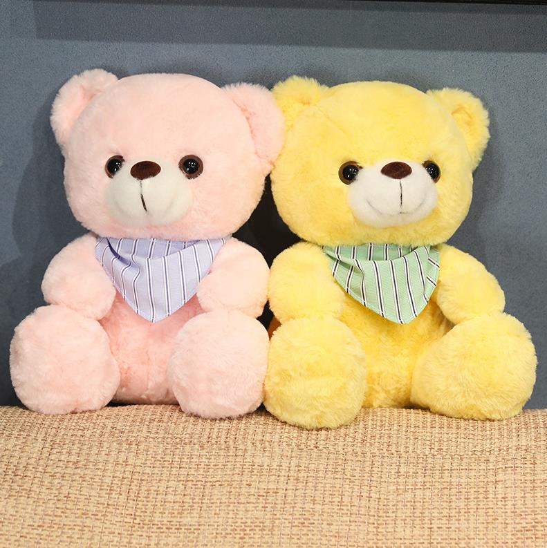 Customized Colourful Teddy Bear Stuffed Animal Toys Plush Bear Doll With Scarf Toy Pillow 3