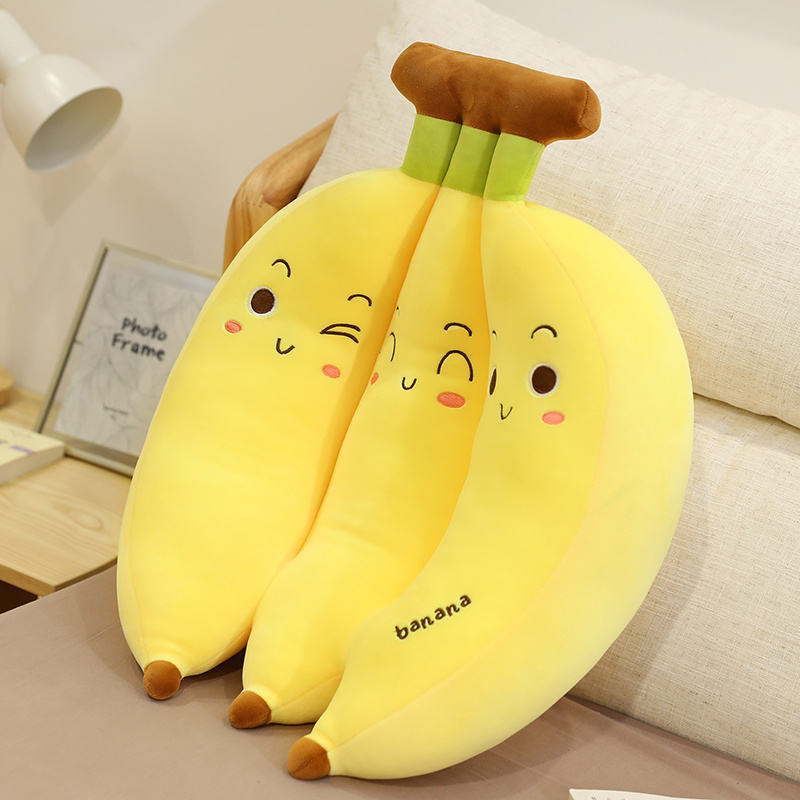 Dropshipping Kawaii Stuffed Banana Plush New Cartoon Cute Animal Pillow Doll for Children 35cm Cartoon Pillow 8
