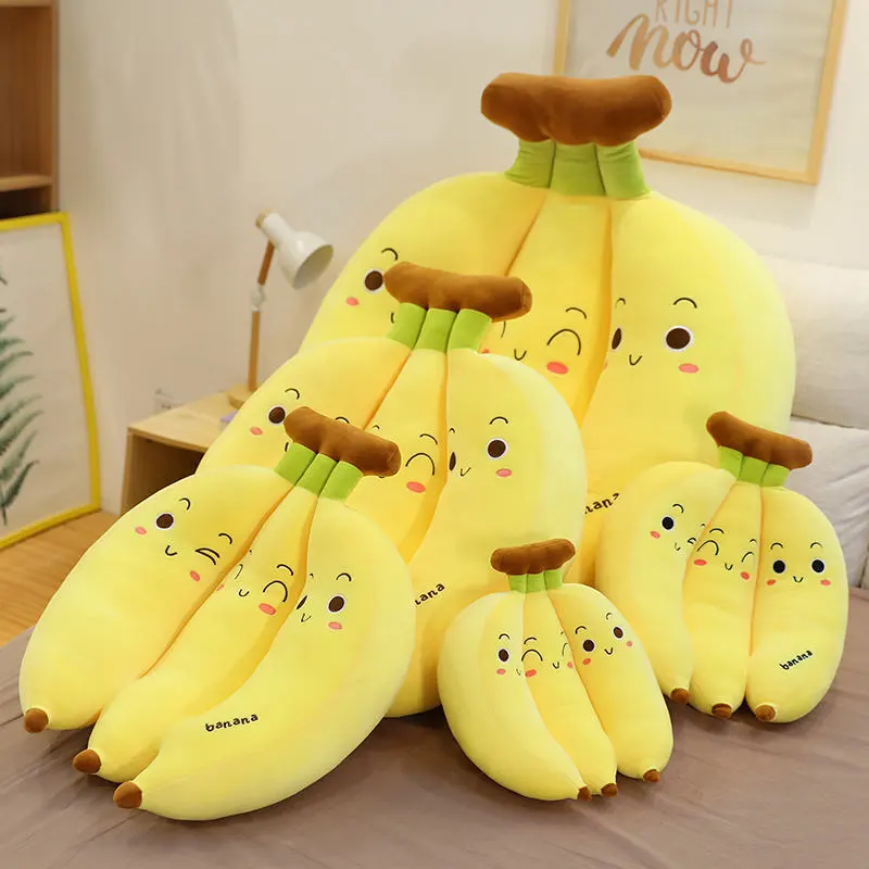 Dropshipping Kawaii Stuffed Banana Plush New Cartoon Cute Animal Pillow Doll for Children 35cm Cartoon Pillow 1