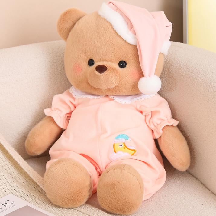 Cute pajamas sleeping accompany animals lovely teddy bear rabbit elephant pig stuffed baby doll 12