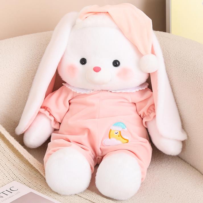 Cute pajamas sleeping accompany animals lovely teddy bear rabbit elephant pig stuffed baby doll 8