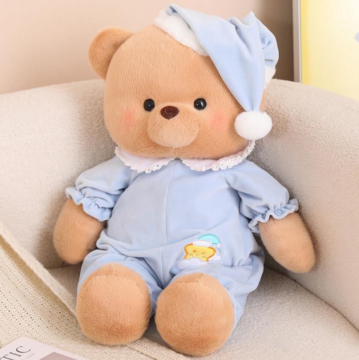 Cute pajamas sleeping accompany animals lovely teddy bear rabbit elephant pig stuffed baby doll 11