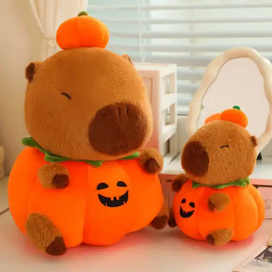 Peluche de carpincho de Halloween de 25-60 cm, juguete creativo de carpincho de calabaza, regalo 1