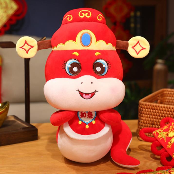 Cute Crown Snake Year Plush Toy New Year Kawaii Cartoon Mascot Zodiac Claw Doll Toy 8