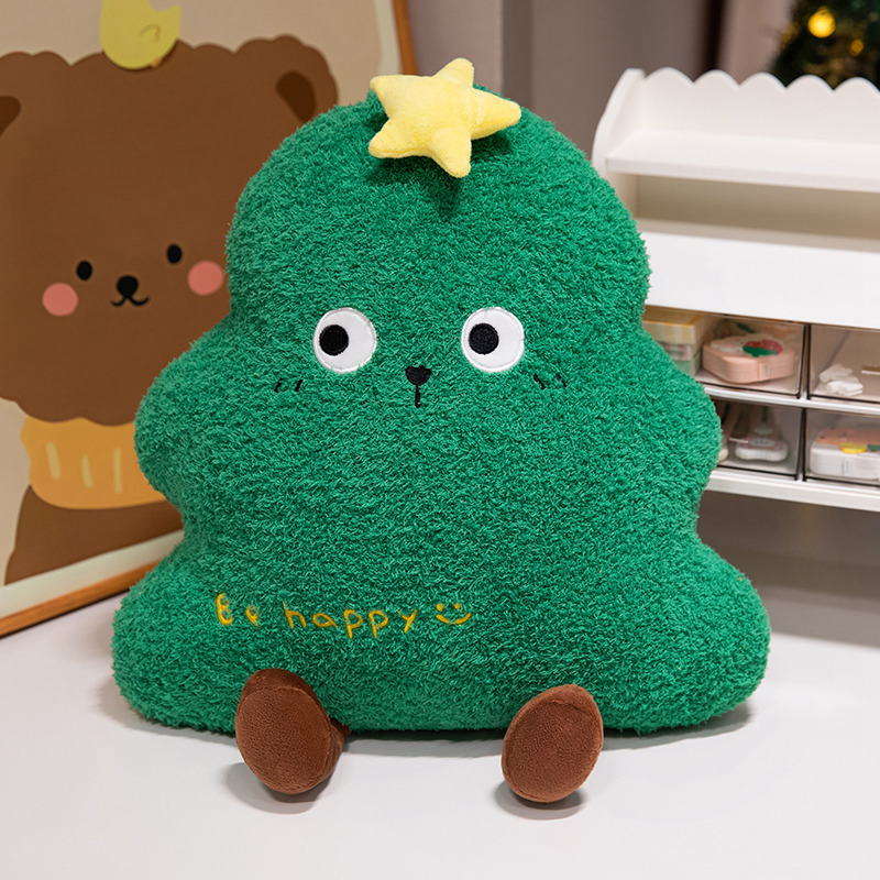 Cute Expression Soft Pillow Christmas Sofa Cushion Green Tree 2024 Christmas Plush Cushions 9