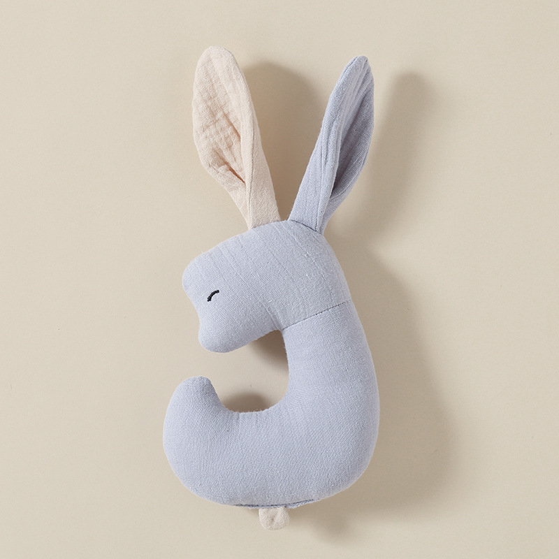 Eco-friendly Appeasing Cotton Toy Rabbit Design Baby Travel Toy Sleeping Yarn Linen Toy 9