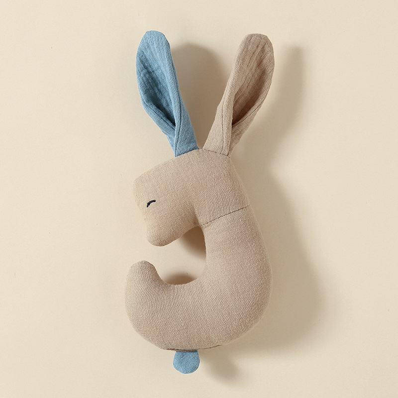 Eco-friendly Appeasing Cotton Toy Rabbit Design Baby Travel Toy Sleeping Yarn Linen Toy 8