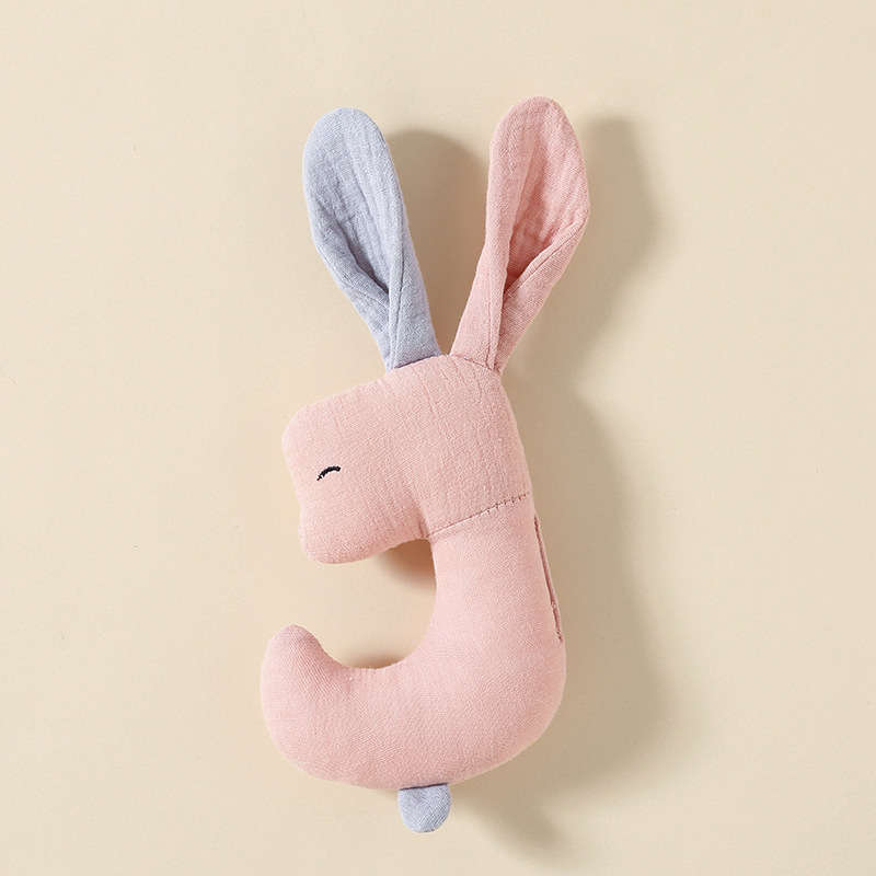 Eco-friendly Appeasing Cotton Toy Rabbit Design Baby Travel Toy Sleeping Yarn Linen Toy 10