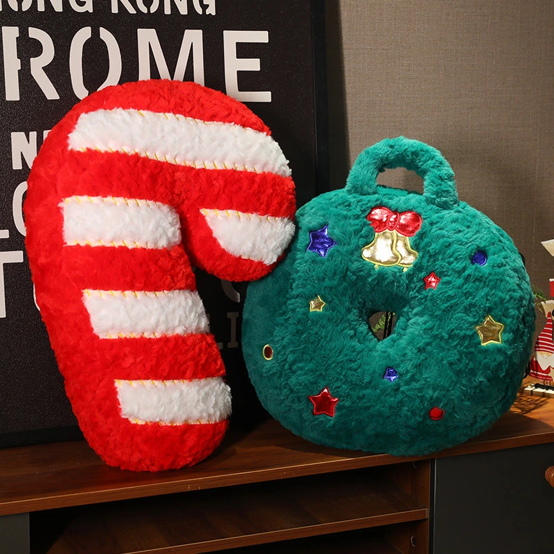 2024 Christmas Plush Cushions Santa Candy Tree Design Soft Pillow Christmas Sofa Cushion 1