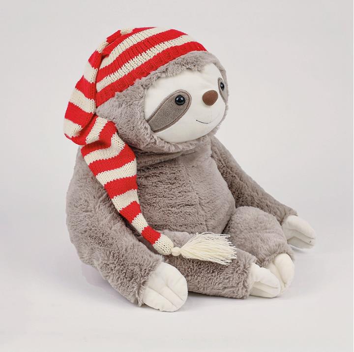 Christmas tree sloth Stuffed Animal Toys Cute Soft Sloth Plush Toy Doll With Christmas Hat 8