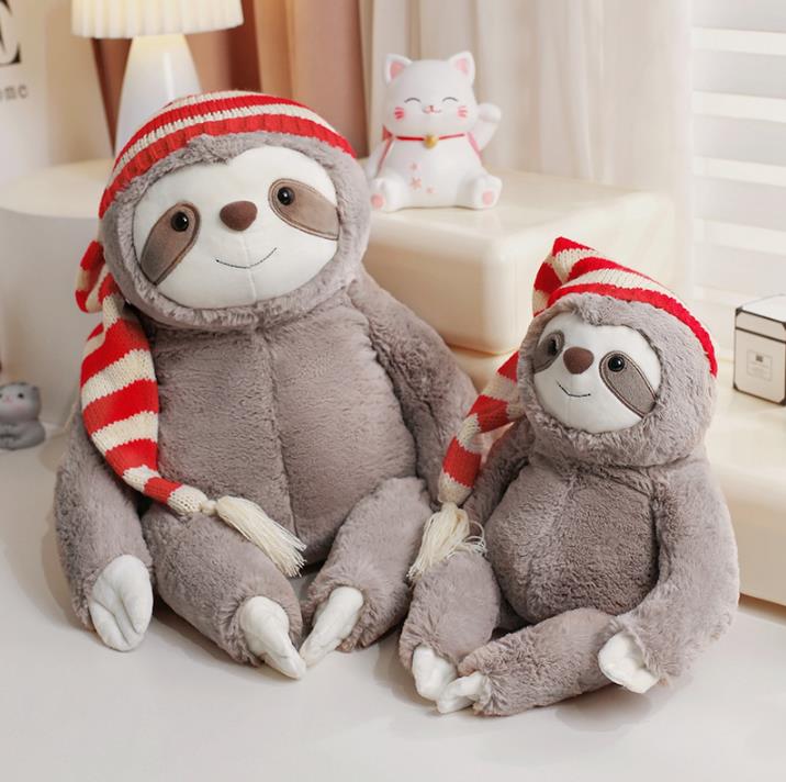 Christmas tree sloth Stuffed Animal Toys Cute Soft Sloth Plush Toy Doll With Christmas Hat 11