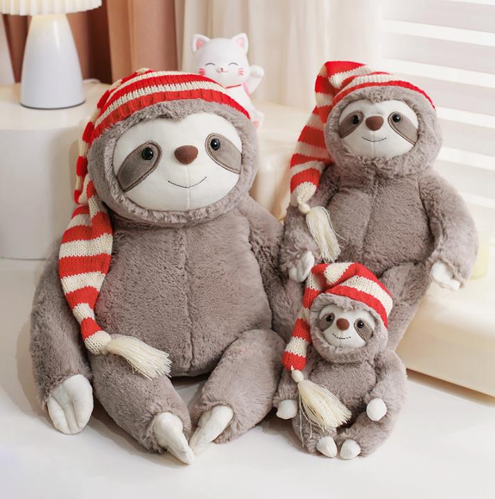 Christmas tree sloth Stuffed Animal Toys Cute Soft Sloth Plush Toy Doll With Christmas Hat 12