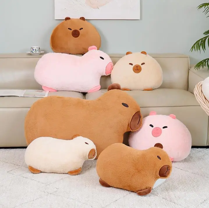 Pink Capybara Stuffed Animal Toys Pillow Plush Doll Brown Capybara Toy 1
