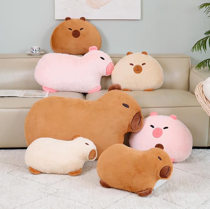 Pink Capybara Stuffed Animal Toys Pillow Plush Doll Brown Capybara Toy 9