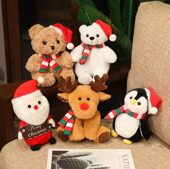 Christmas decorations snowman pendant teddy bear plush doll Santa Claus elk Christmas tree couple gifts 1