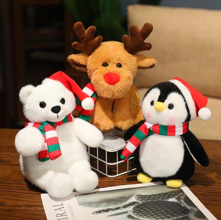 Christmas decorations snowman pendant teddy bear plush doll Santa Claus elk Christmas tree couple gifts 10