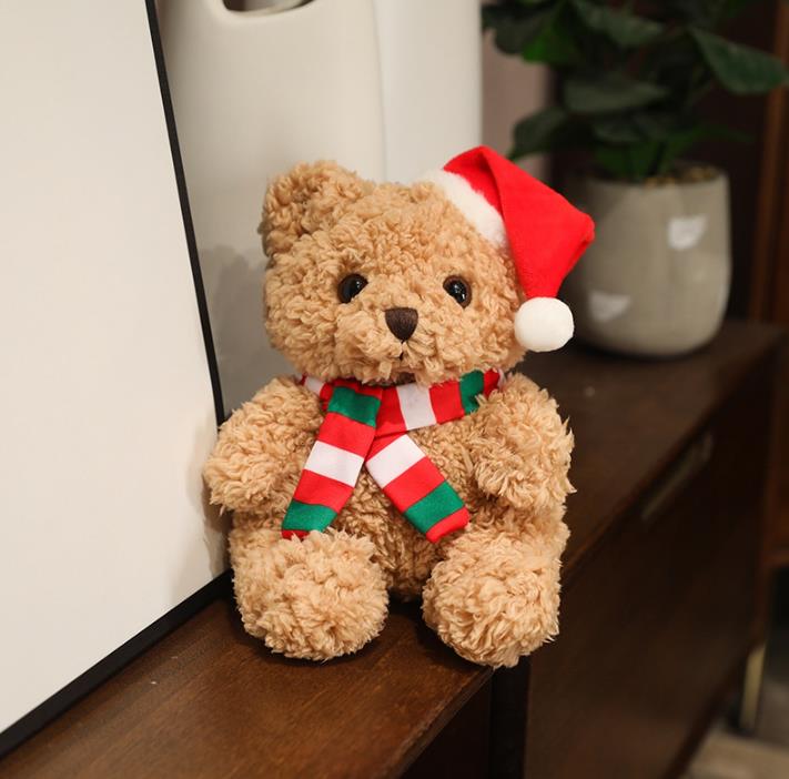 Christmas decorations snowman pendant teddy bear plush doll Santa Claus elk Christmas tree couple gifts 12