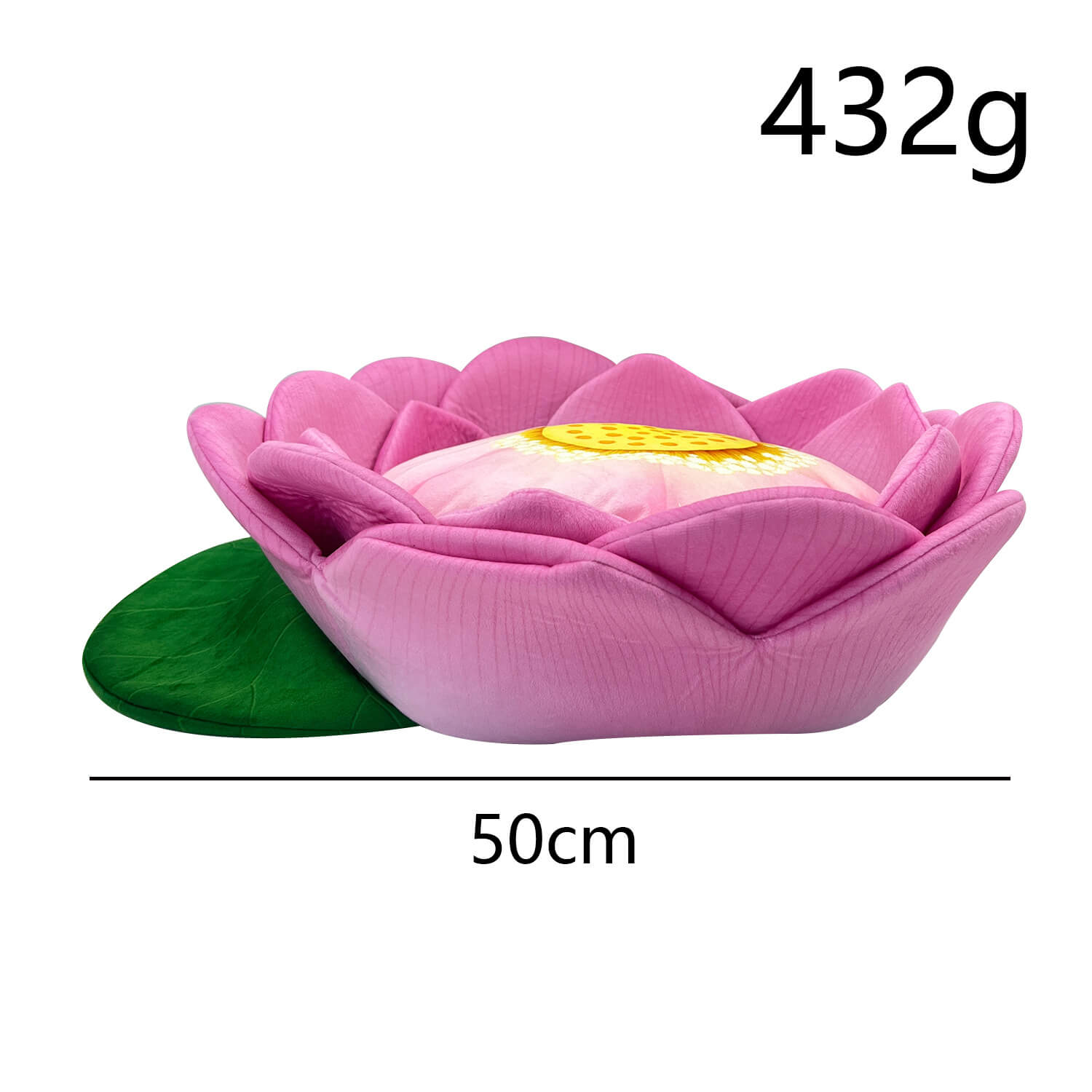 Yortoob-High Quality 20 Inches Pink Lotus Shaped Plush Pet Bed Cosy Cushion Durable Sofa For Small Dog And Cat 8