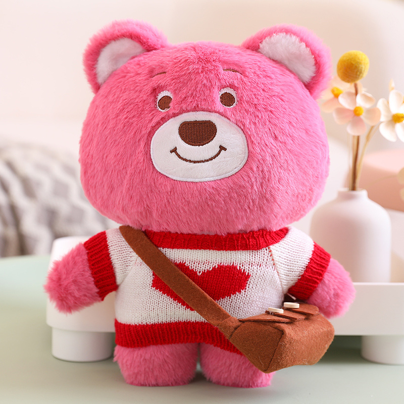Strawberry bear Kawaii Stuffed new little soft funny plush toy 2