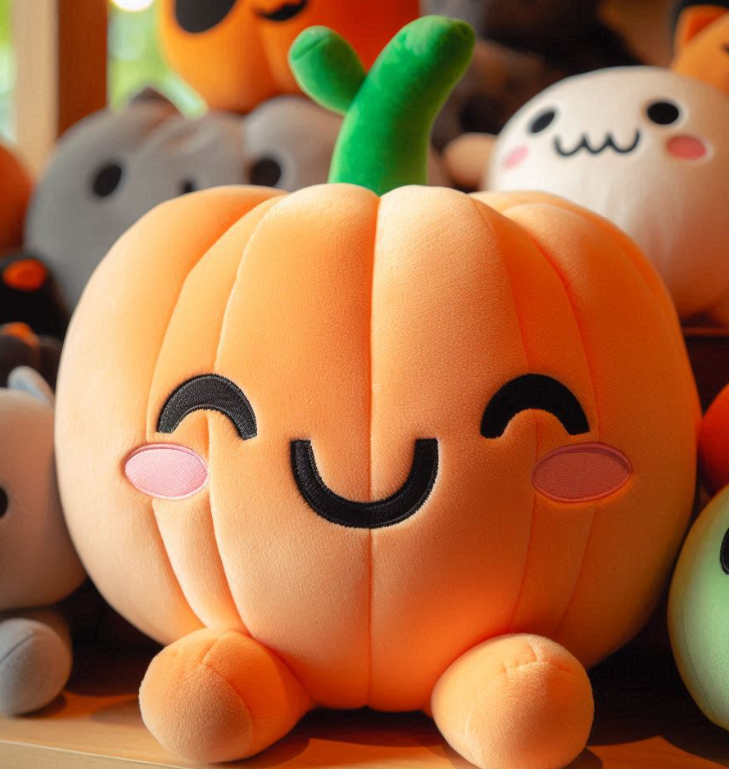 Custom stuffed plush toy custom Halloween pimpkin doll keychain plush pillow with company logo embroidered. 2