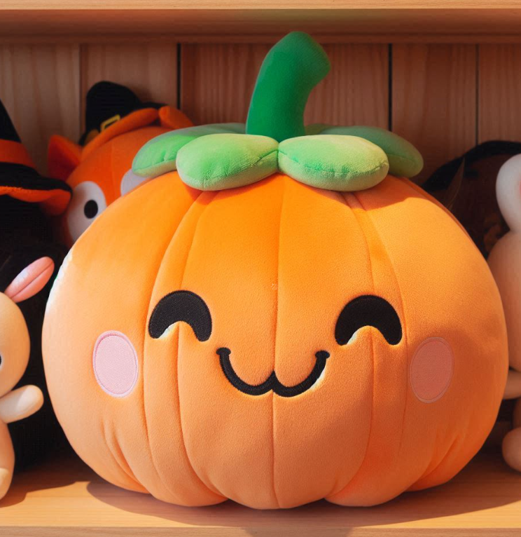 Custom stuffed plush toy custom Halloween pimpkin doll keychain plush pillow with company logo embroidered. 3