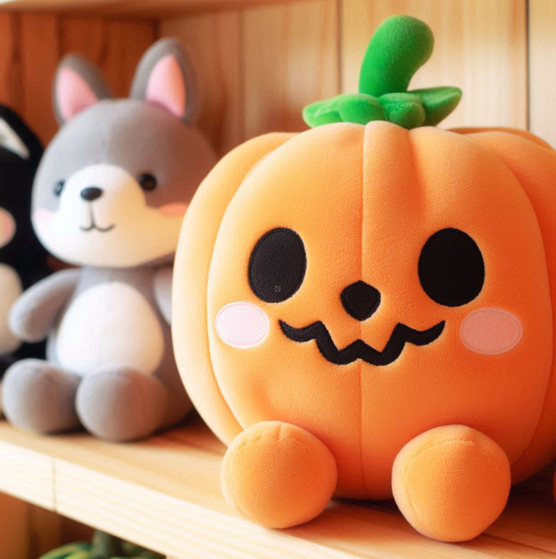 Custom stuffed plush toy custom Halloween pimpkin doll keychain plush pillow with company logo embroidered. 4