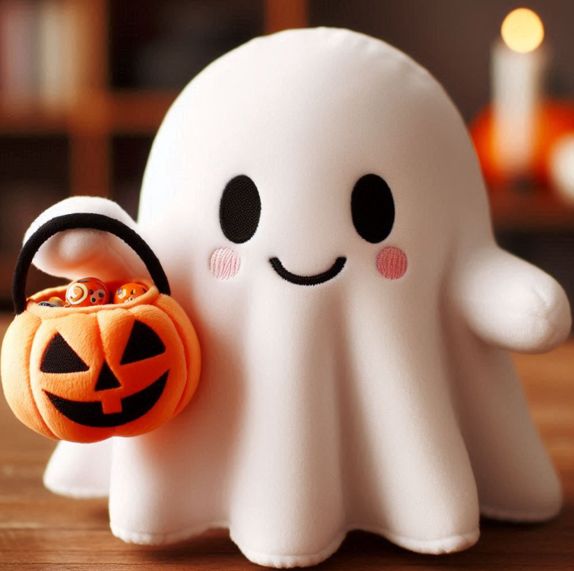 Custom stuffed plush toy custom Halloween ghost doll keychain plush pillow with company logo embroidered. 3