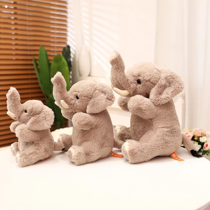High Quality Custom Stuffed Animal Toys Furry Elephant Doll Animal Elephant Plush Toy 11
